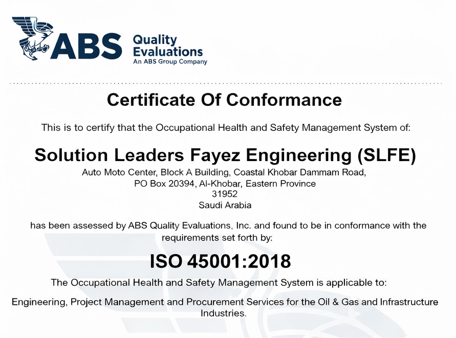 SLFE achieves ISO 45001:2018 C...